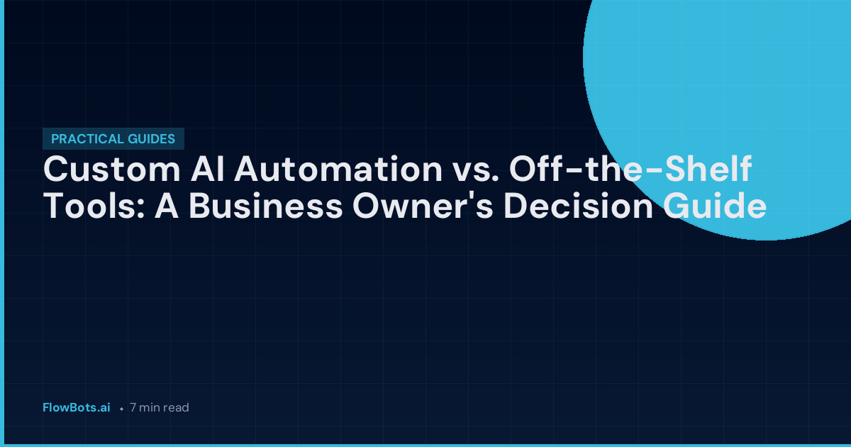 Custom AI Automation vs. Off-the-Shelf Tools: A Business Owner’s Decision Guide