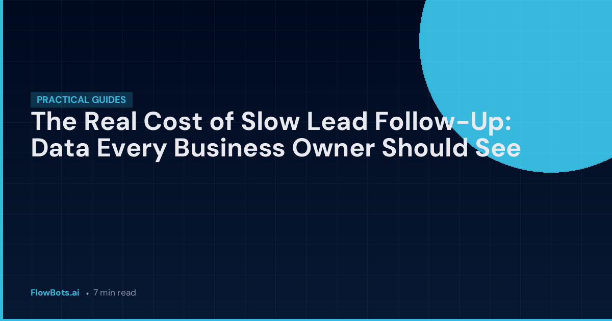 The Real Cost of Slow Lead Follow-Up: Data Every Business Owner Should See
